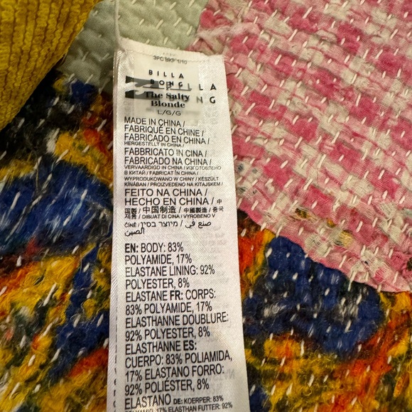 BILLABONG MADE YA LOOK TRI Salty Blonde Sting Bikini TOP ONLY - L - Picture 7 of 9